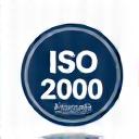 Logo stylisé d'une certification ISO 22000 sur fond blanc, mettant en évidence les normes de sécurité alimentaire internationales.