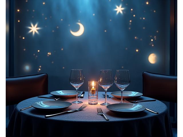 Dîner lunaire immersif avec projections astrales